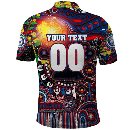 Personalised NAIDOC Week 2025 Bulldogs Football Polo Shirt Aboriginal Dot Painting