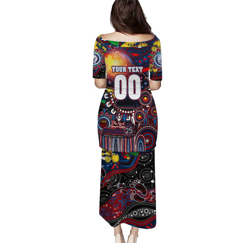 Personalised NAIDOC Week 2025 Bulldogs Football Puletasi Aboriginal Dot Painting