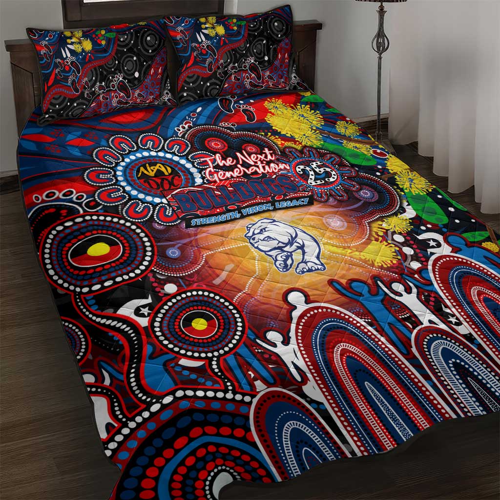 NAIDOC Week 2025 Bulldogs Football Quilt Bed Set Aboriginal Dot Painting