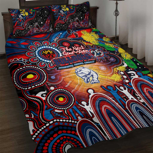 NAIDOC Week 2025 Bulldogs Football Quilt Bed Set Aboriginal Dot Painting
