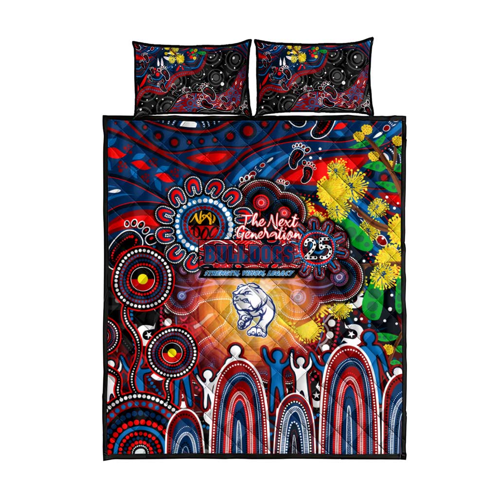 NAIDOC Week 2025 Bulldogs Football Quilt Bed Set Aboriginal Dot Painting