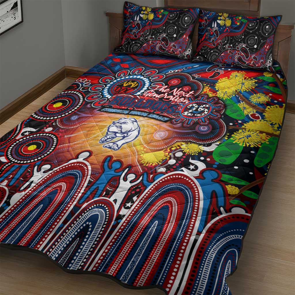 NAIDOC Week 2025 Bulldogs Football Quilt Bed Set Aboriginal Dot Painting