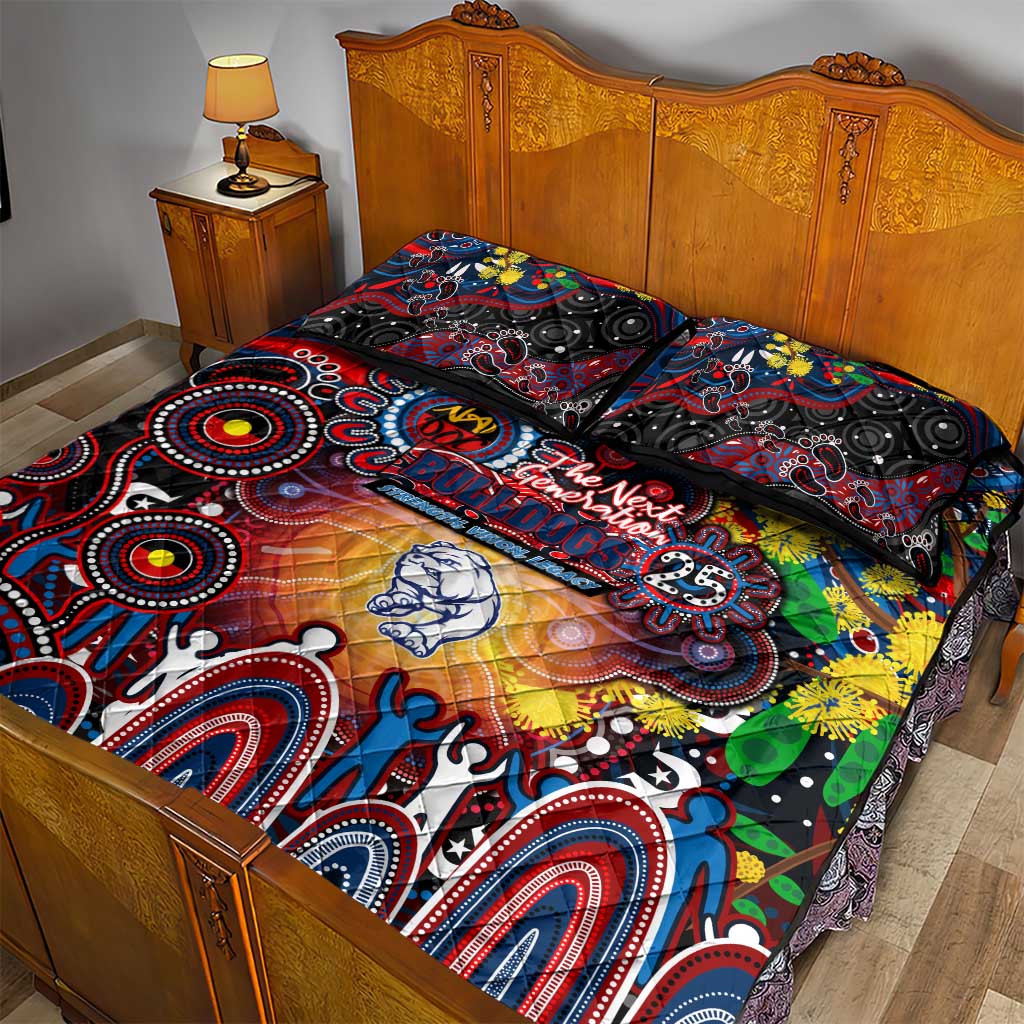 NAIDOC Week 2025 Bulldogs Football Quilt Bed Set Aboriginal Dot Painting