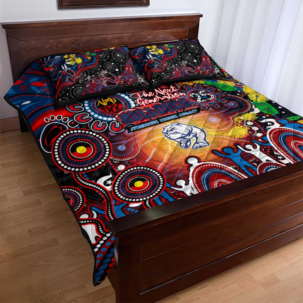 NAIDOC Week 2025 Bulldogs Football Quilt Bed Set Aboriginal Dot Painting