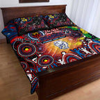NAIDOC Week 2025 Bulldogs Football Quilt Bed Set Aboriginal Dot Painting