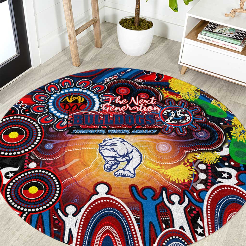 NAIDOC Week 2025 Bulldogs Football Round Carpet Aboriginal Dot Painting