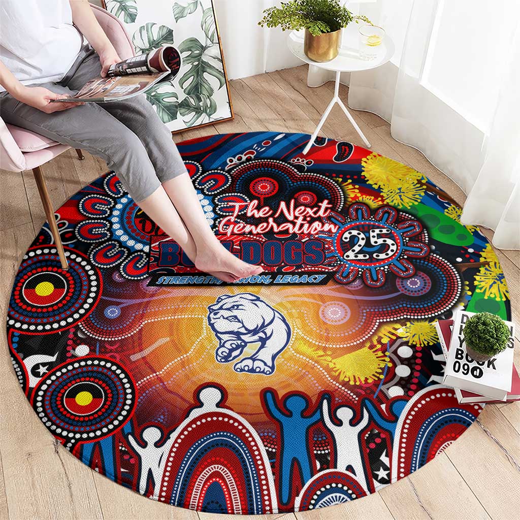 NAIDOC Week 2025 Bulldogs Football Round Carpet Aboriginal Dot Painting