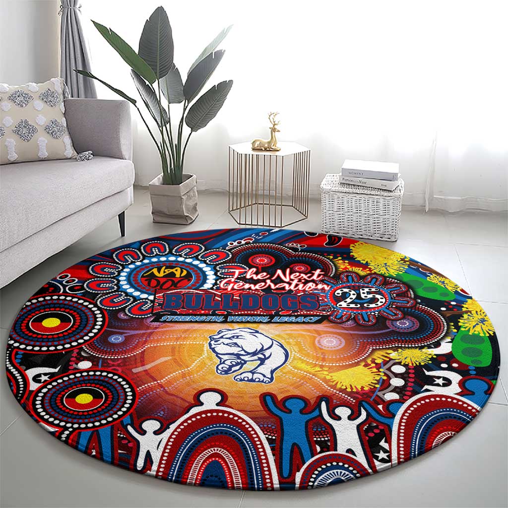 NAIDOC Week 2025 Bulldogs Football Round Carpet Aboriginal Dot Painting