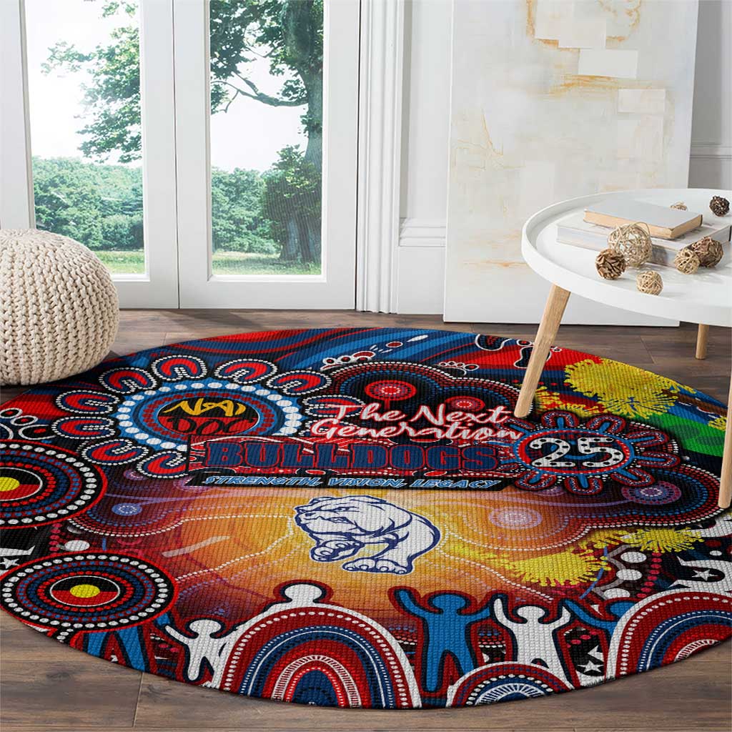 NAIDOC Week 2025 Bulldogs Football Round Carpet Aboriginal Dot Painting