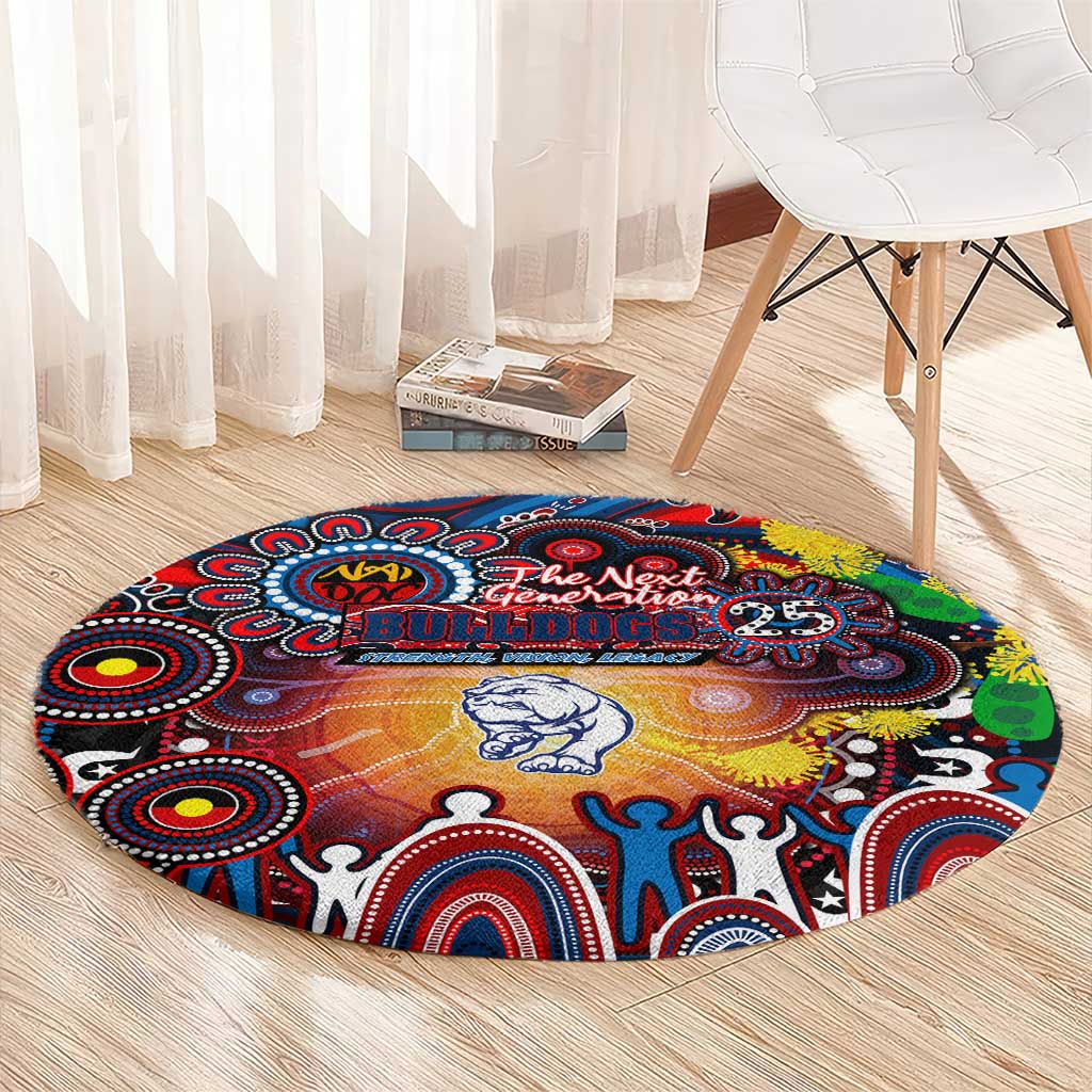 NAIDOC Week 2025 Bulldogs Football Round Carpet Aboriginal Dot Painting