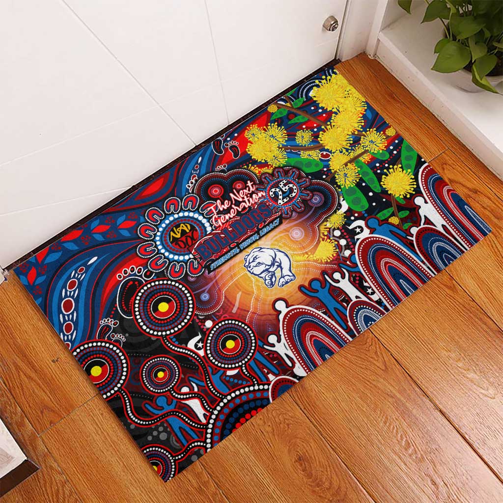 NAIDOC Week 2025 Bulldogs Football Rubber Doormat Aboriginal Dot Painting