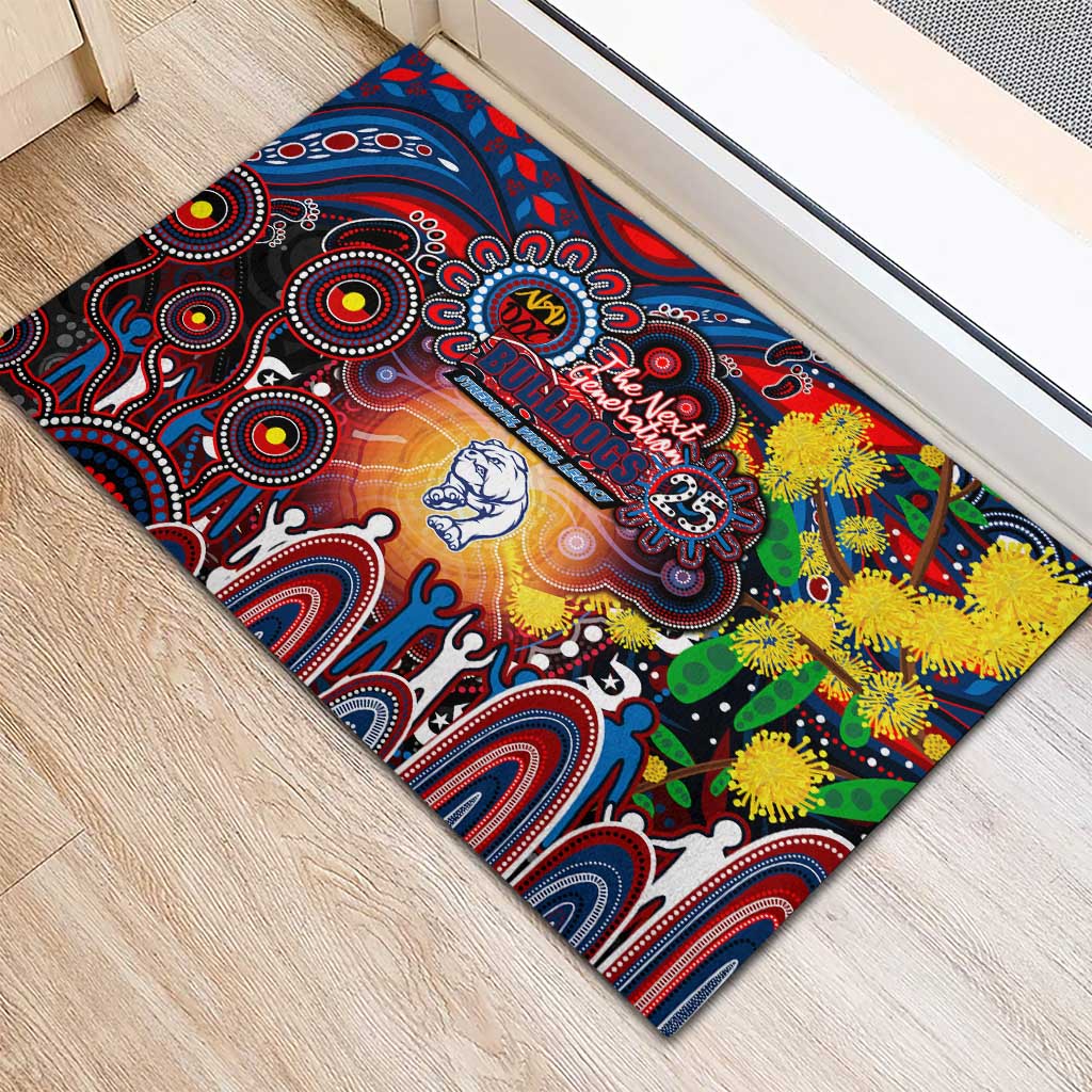 NAIDOC Week 2025 Bulldogs Football Rubber Doormat Aboriginal Dot Painting