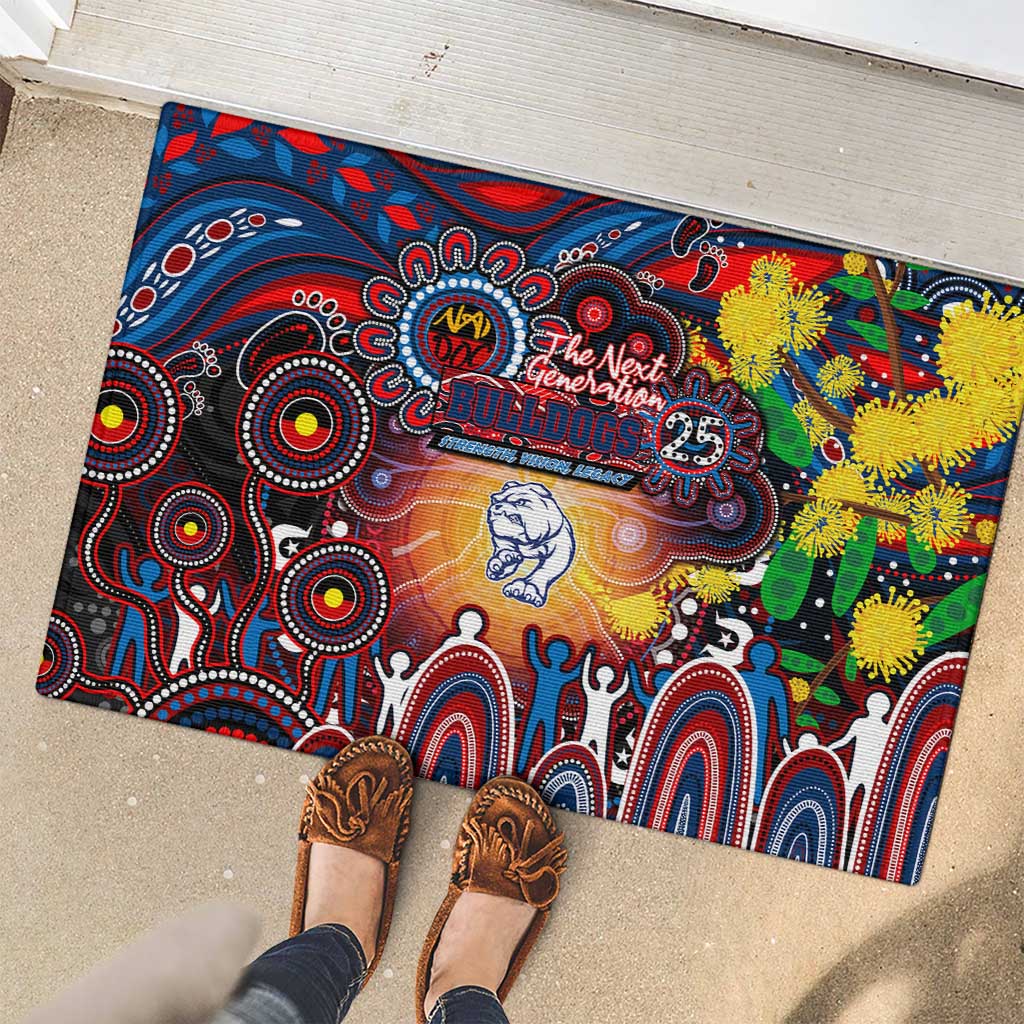 NAIDOC Week 2025 Bulldogs Football Rubber Doormat Aboriginal Dot Painting