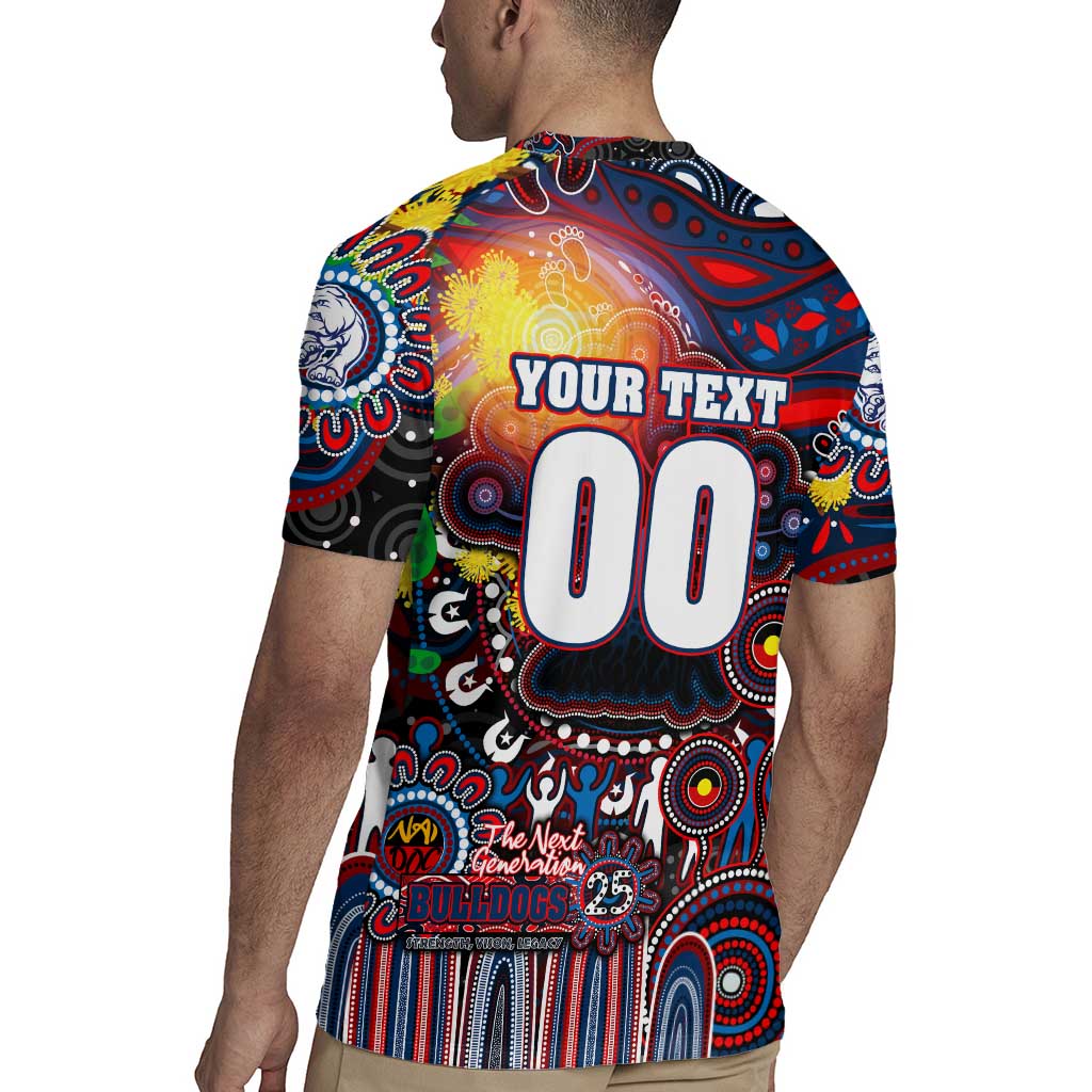 Personalised NAIDOC Week 2025 Bulldogs Football Rugby Jersey Aboriginal Dot Painting