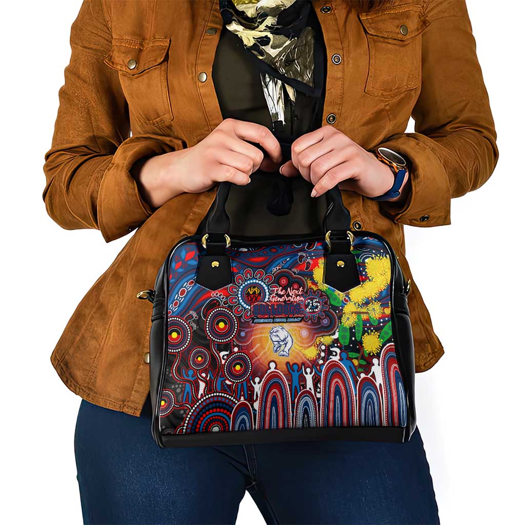 NAIDOC Week 2025 Bulldogs Football Shoulder Handbag Aboriginal Dot Painting