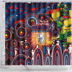 NAIDOC Week 2025 Bulldogs Football Shower Curtain Aboriginal Dot Painting