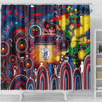 NAIDOC Week 2025 Bulldogs Football Shower Curtain Aboriginal Dot Painting