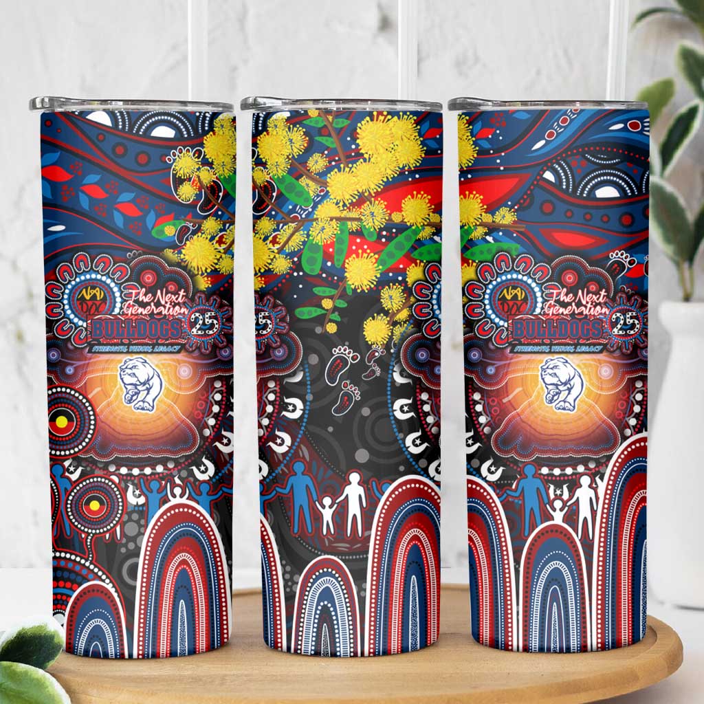 NAIDOC Week 2025 Bulldogs Football Skinny Tumbler Aboriginal Dot Painting