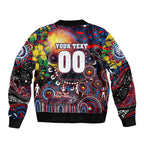 Personalised NAIDOC Week 2025 Bulldogs Football Sleeve Zip Bomber Jacket Aboriginal Dot Painting