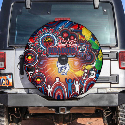 NAIDOC Week 2025 Bulldogs Football Spare Tire Cover Aboriginal Dot Painting