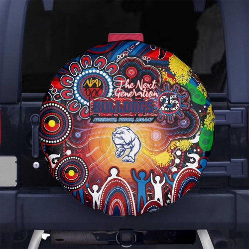 NAIDOC Week 2025 Bulldogs Football Spare Tire Cover Aboriginal Dot Painting