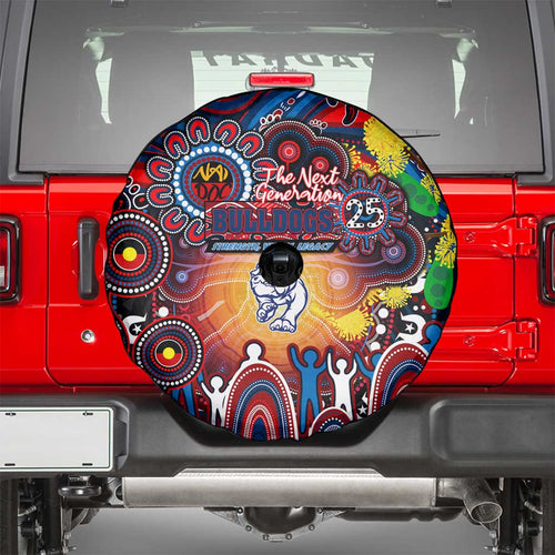 NAIDOC Week 2025 Bulldogs Football Spare Tire Cover Aboriginal Dot Painting