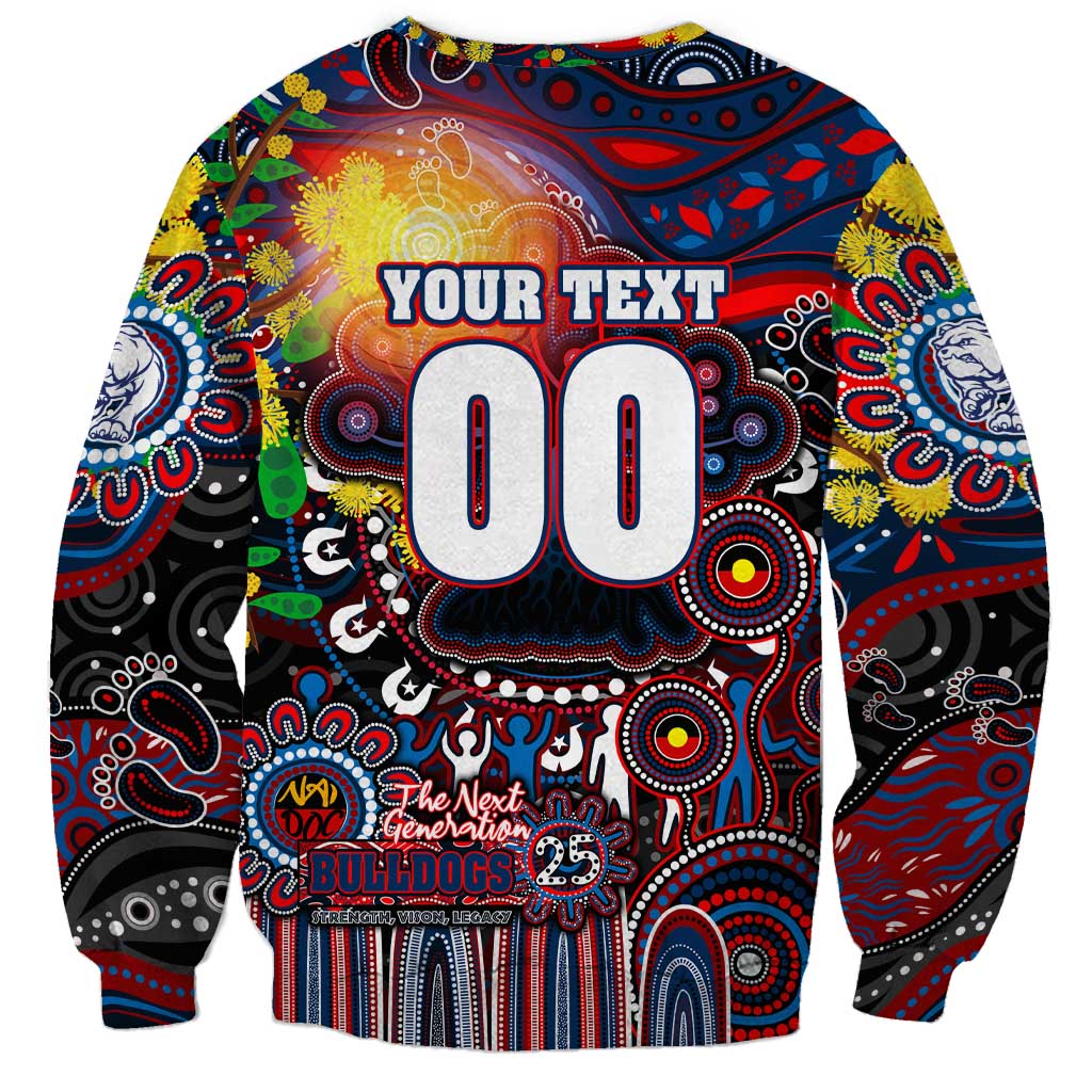 Personalised NAIDOC Week 2025 Bulldogs Football Sweatshirt Aboriginal Dot Painting