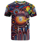 Personalised NAIDOC Week 2025 Bulldogs Football T Shirt Aboriginal Dot Painting