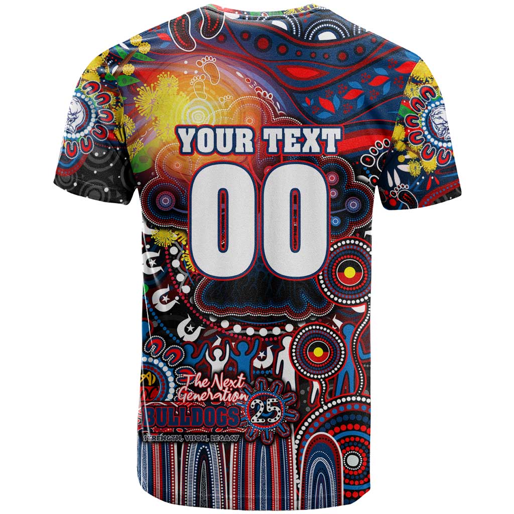 Personalised NAIDOC Week 2025 Bulldogs Football T Shirt Aboriginal Dot Painting
