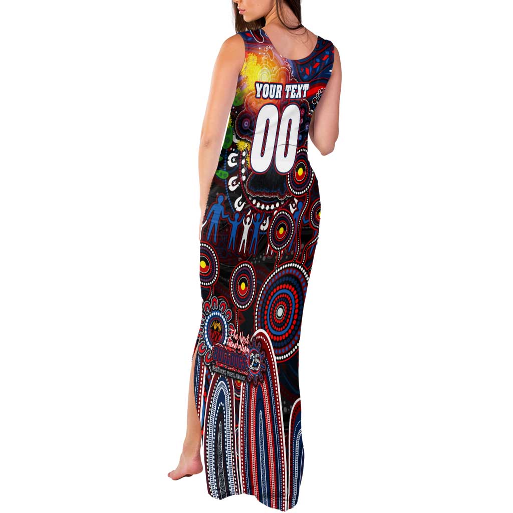 Personalised NAIDOC Week 2025 Bulldogs Football Tank Maxi Dress Aboriginal Dot Painting