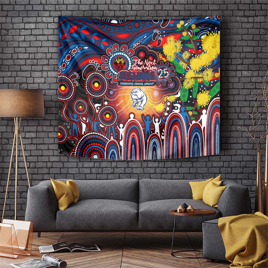 NAIDOC Week 2025 Bulldogs Football Tapestry Aboriginal Dot Painting