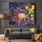 NAIDOC Week 2025 Bulldogs Football Tapestry Aboriginal Dot Painting