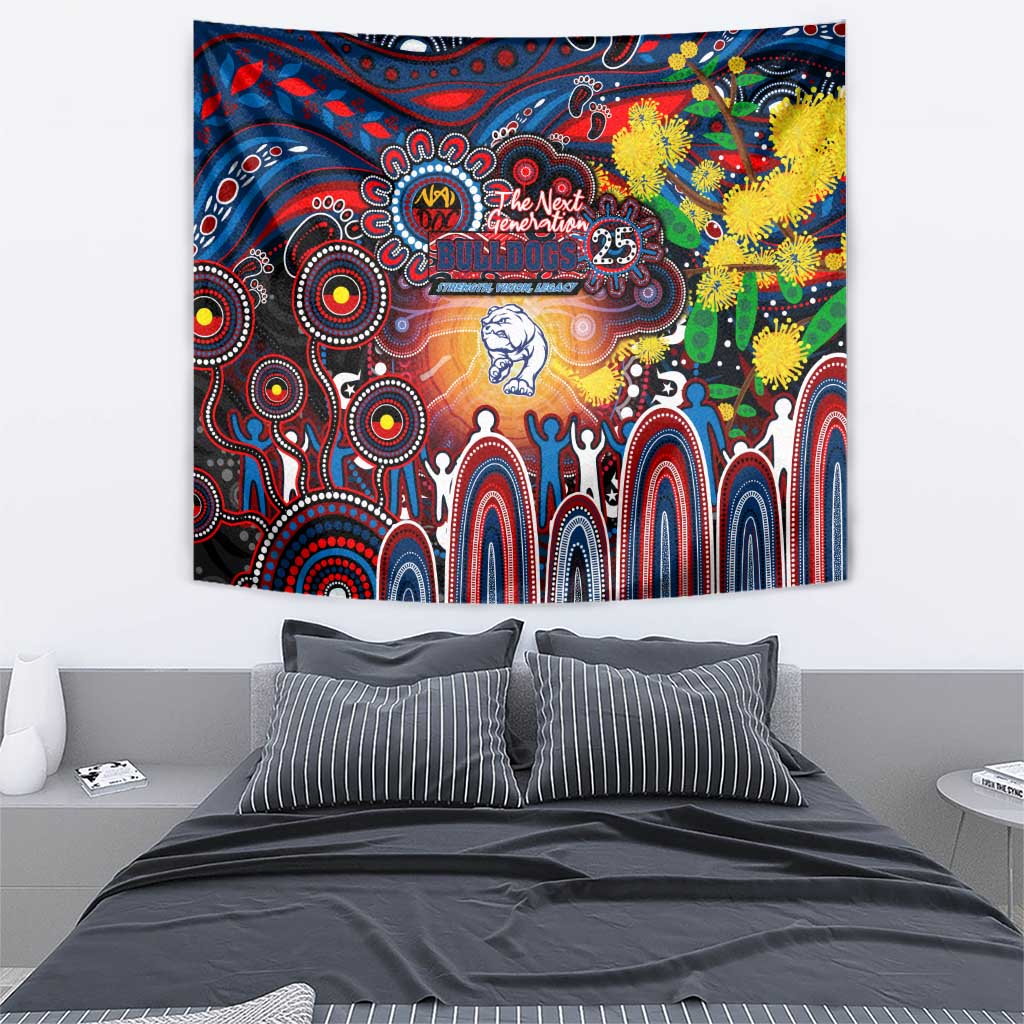 NAIDOC Week 2025 Bulldogs Football Tapestry Aboriginal Dot Painting