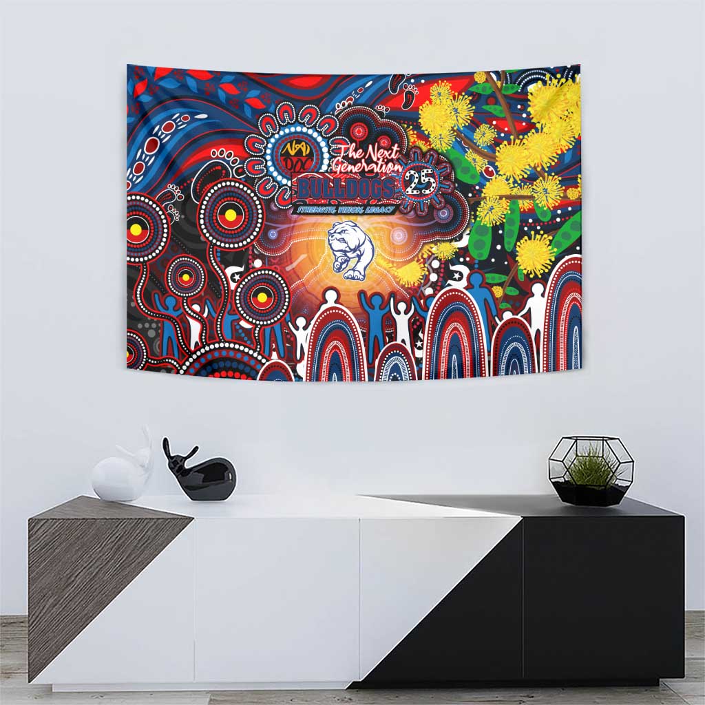 NAIDOC Week 2025 Bulldogs Football Tapestry Aboriginal Dot Painting