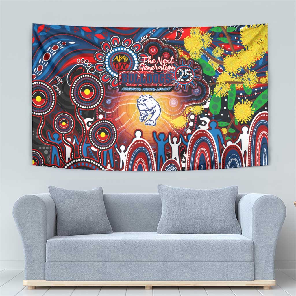 NAIDOC Week 2025 Bulldogs Football Tapestry Aboriginal Dot Painting