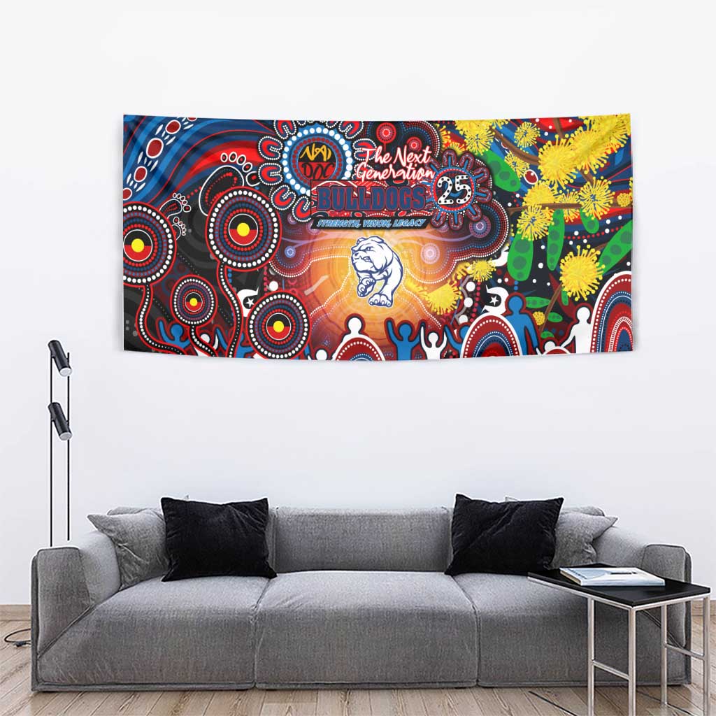 NAIDOC Week 2025 Bulldogs Football Tapestry Aboriginal Dot Painting