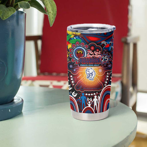 NAIDOC Week 2025 Bulldogs Football Tumbler Cup Aboriginal Dot Painting