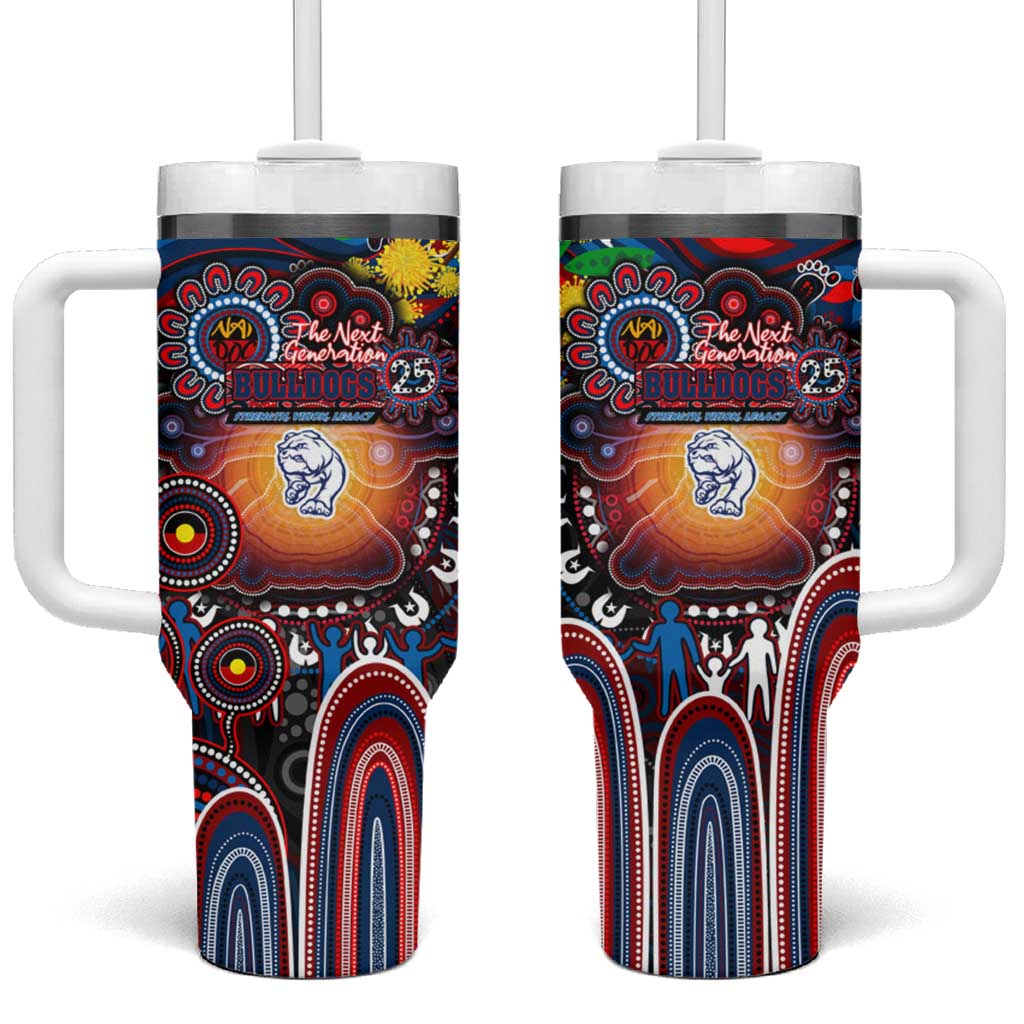 NAIDOC Week 2025 Bulldogs Football Tumbler With Handle Aboriginal Dot Painting