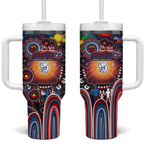 NAIDOC Week 2025 Bulldogs Football Tumbler With Handle Aboriginal Dot Painting