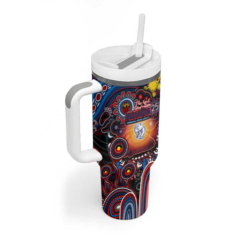 NAIDOC Week 2025 Bulldogs Football Tumbler With Handle Aboriginal Dot Painting