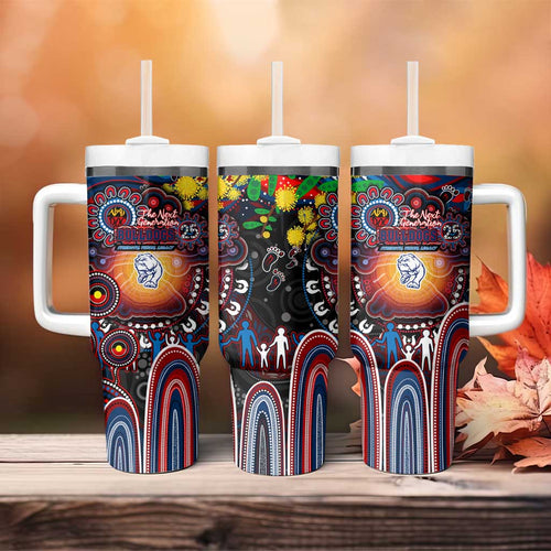NAIDOC Week 2025 Bulldogs Football Tumbler With Handle Aboriginal Dot Painting