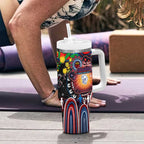 NAIDOC Week 2025 Bulldogs Football Tumbler With Handle Aboriginal Dot Painting