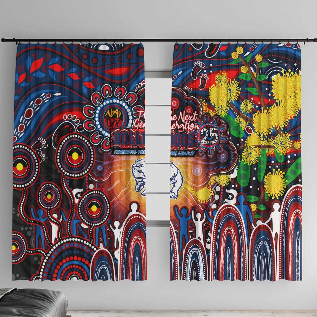 NAIDOC Week 2025 Bulldogs Football Window Curtain Aboriginal Dot Painting