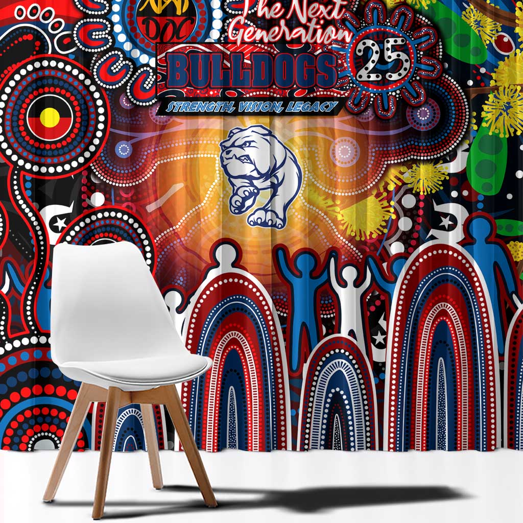 NAIDOC Week 2025 Bulldogs Football Window Curtain Aboriginal Dot Painting