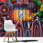 NAIDOC Week 2025 Bulldogs Football Window Curtain Aboriginal Dot Painting