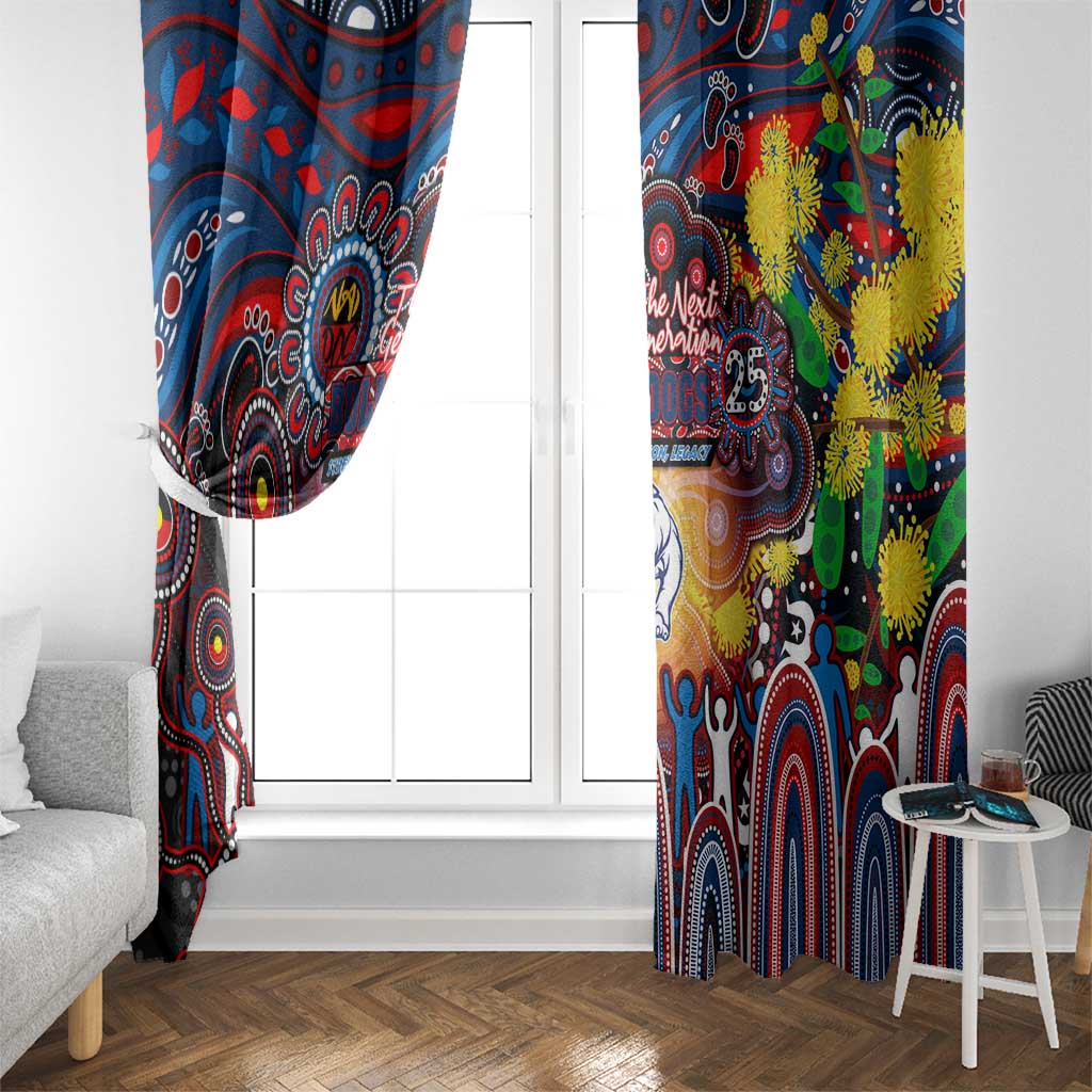 NAIDOC Week 2025 Bulldogs Football Window Curtain Aboriginal Dot Painting