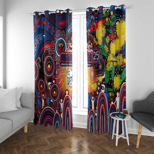 NAIDOC Week 2025 Bulldogs Football Window Curtain Aboriginal Dot Painting