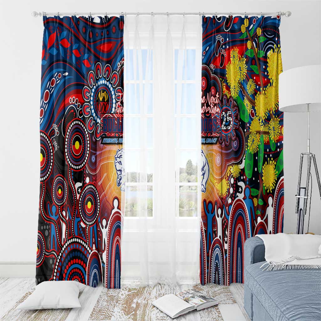 NAIDOC Week 2025 Bulldogs Football Window Curtain Aboriginal Dot Painting