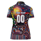 Personalised NAIDOC Week 2025 Bulldogs Football Women Polo Shirt Aboriginal Dot Painting