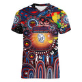 Personalised NAIDOC Week 2025 Bulldogs Football Women V-Neck T-Shirt Aboriginal Dot Painting